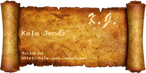 Kele Jenő névjegykártya