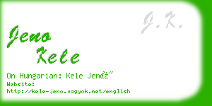 jeno kele business card